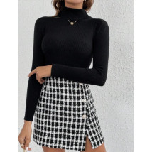Čierno-biela károvaná sukňa-297146-03
