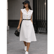 Biele košeľové midi šaty s opaskom-326293-08