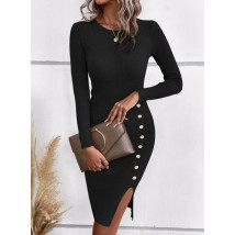 Čierne pletené šaty-308033-02