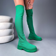Zelené nasúvacie vysoké čižmy-275571-04
