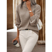 Svetlohnedý pletený rolák-308710-05