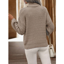 Svetlohnedý pletený rolák-308710-05