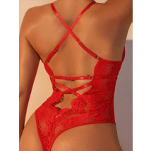 Červené čipkované body-297991-02