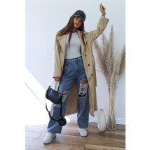 Béžová dlhá koženka-290941-05