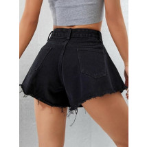 Čierne rifľové kraťasy-302613-02