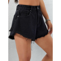Čierne rifľové kraťasy-302613-02
