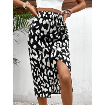 Čierna vzorovaná sukňa-288137-010