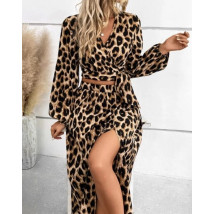 Leopardí sukňový komplet-304965-06