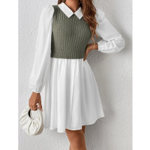 Bielo-zelené košeľové šaty-280598-011