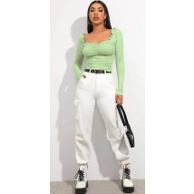 Svetlozelený top s dlhým rukávom-289636-04