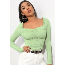 Svetlozelený top s dlhým rukávom-289636-04