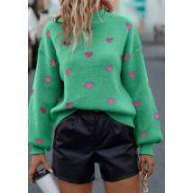 Zelený sveter s ružovými srdiečkami-289561-07