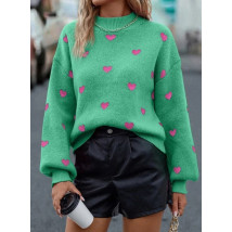 Zelený sveter s ružovými srdiečkami-289561-07