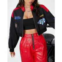 Čierna tenká crop vetrovka-280611-04