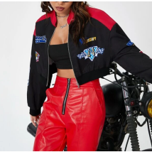 Čierna tenká crop vetrovka-280611-04