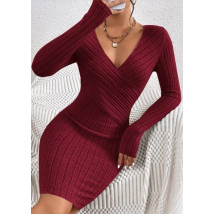 Bordové vrúbkované šaty-295073-03