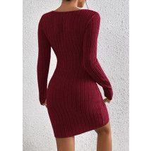 Bordové vrúbkované šaty-295073-03