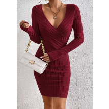 Bordové vrúbkované šaty-295073-03