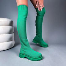 Zelené nasúvacie vysoké čižmy-275571-04