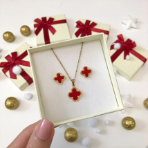 Dámska oceľová súprava s krabičkou Olivia-295604-04