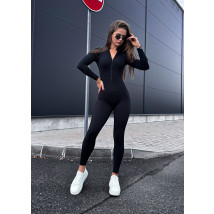 Čierny vrúbkovaný overal-323347-06