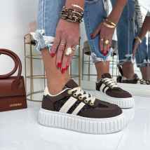 Hnedé čipkované tenisky-326303-04