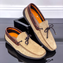 Hnedé kožené pánske mokasíny-244188-01