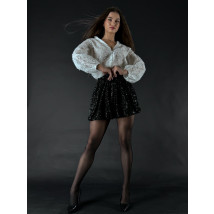 Čierna flitrovaná puffy sukňa-313316-03