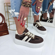 Hnedé čipkované tenisky-326303-04