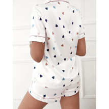 Biele saténové krátke pyžamo-290996-07