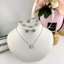 Dámska oceľová súprava s prsteňom-322226-01