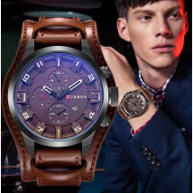 Pánske hodinky s koženým remienkom-317085-010