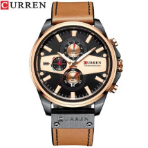 Pánske hodinky hnedé s koženým remienkom-317074-05