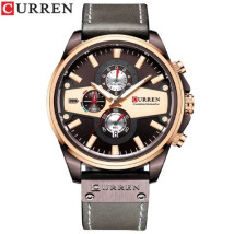 Pánske hodinky šedé s koženým remienkom-317073-03