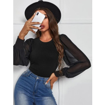 Čierne tričko s dlhým rukávom-291329-02