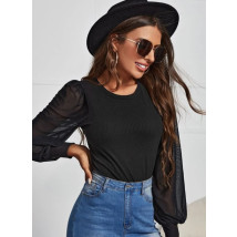 Čierne tričko s dlhým rukávom-291329-02