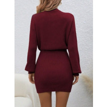 Bordové pletené šaty-309482-03