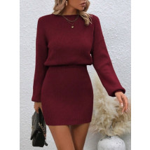 Bordové pletené šaty-309482-03