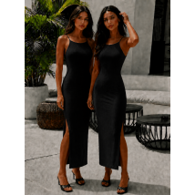 Čierne vrúbkované šaty-328364-03