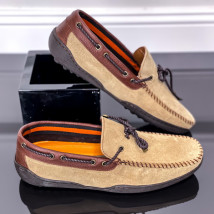 Hnedé kožené pánske mokasíny-244188-01