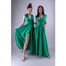 Zelené dlhé saténové šaty-265256-01