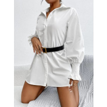 Biele košeľové šaty s riaseným rukávom-279484-07