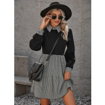 Čierne kárované šaty-309254-01