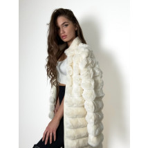 Biely dlhý kožušinový kabát-296845-03