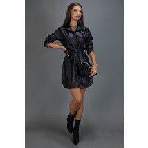 Čierne koženkové šaty s opaskom-275469-05