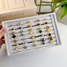 Nastaviteľný oceľový prsteň pozlátený-307159-04