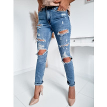 Modré elastické potrhané rifle-261771-06