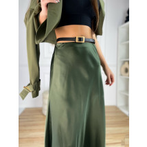 Zelená saténová sukňa-293730-01
