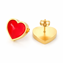 Dámske oceľové náušnice pozlátené srdce-272245-02