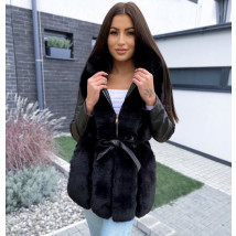 Čierna koženková vesta s kožušinou-254032-06